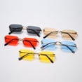 thumbnail image 2 of Rimless Square Sunglasses for Men and Women Metal Frame Strong Durable Eyewear UV400 Protection Fashion Shades with PC, 2 of 2