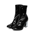 thumbnail image 5 of New Women Wild Diva Marcus-27 Patent Leatherette Metallic Block Heel Ankle Boot, 5 of 5