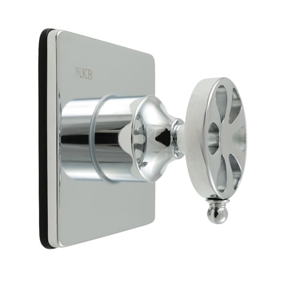 Kingston Brass KS3041RX Belknap Single-Handle Three-Way Diverter Valve with Square Trim Kit in Polished Chrome