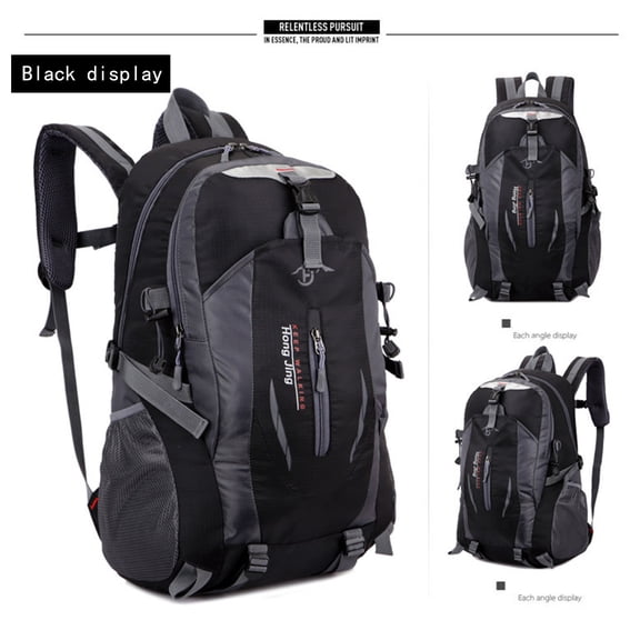 30L Lightweight Hiking Backpack, Foldable Waterproof Nylon Daypack, Multipurpose Travel Camping Bag for Men Women(Black 20in)