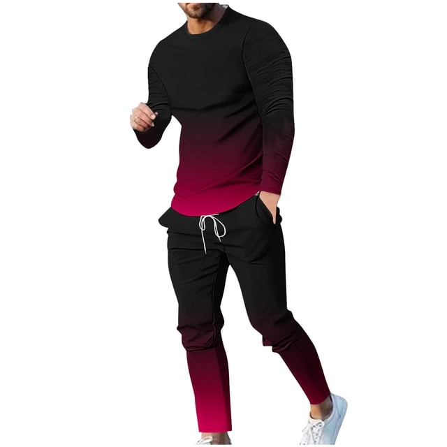 Birdeem Chemises pour Hommes, Col Rond Décontracté, Manches Longues, Blouse et Pantalon