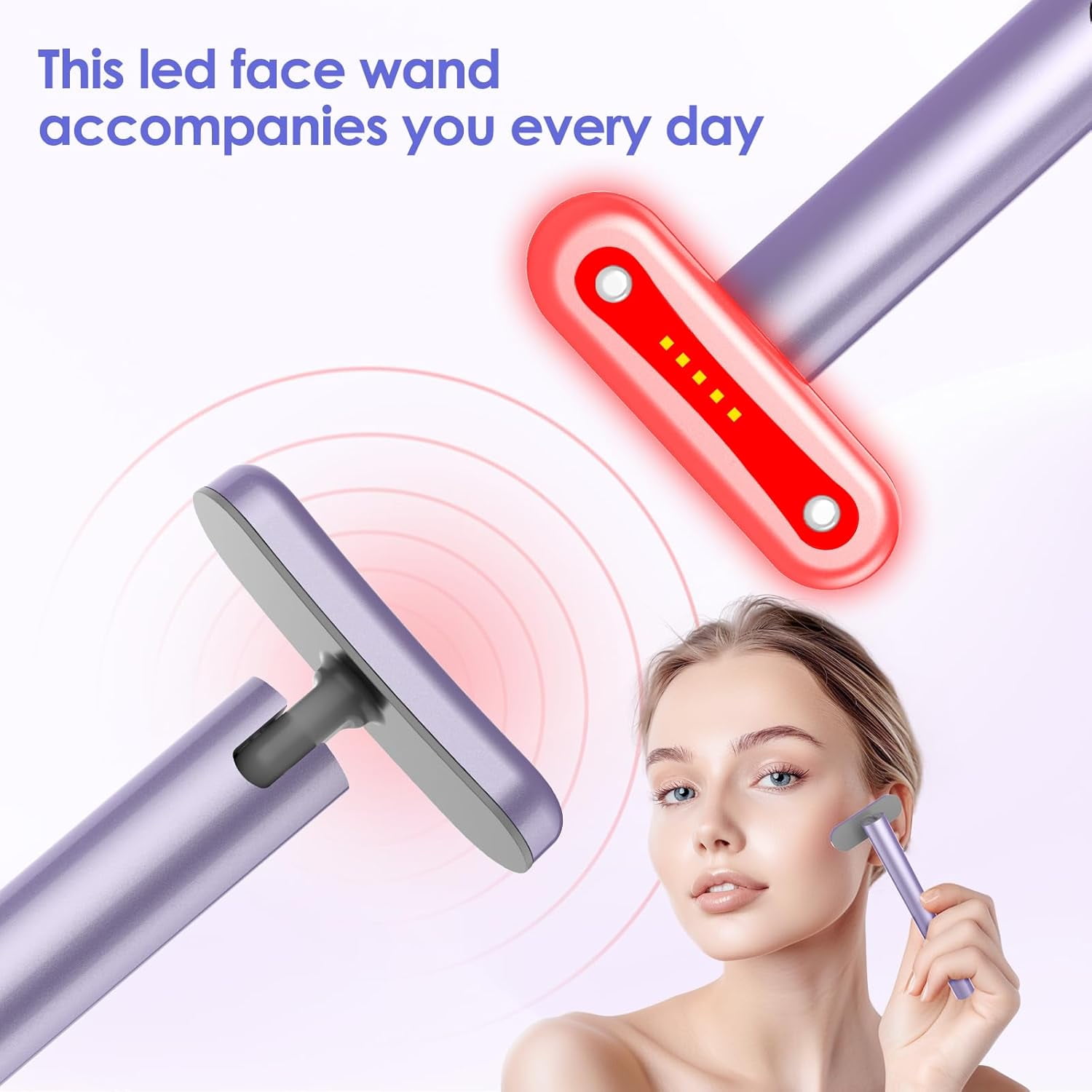 Red Light Therapy for Face & Body Beauty Wand, Facial Massager for Face and Neck Tool for Skin Care Tool at Home
