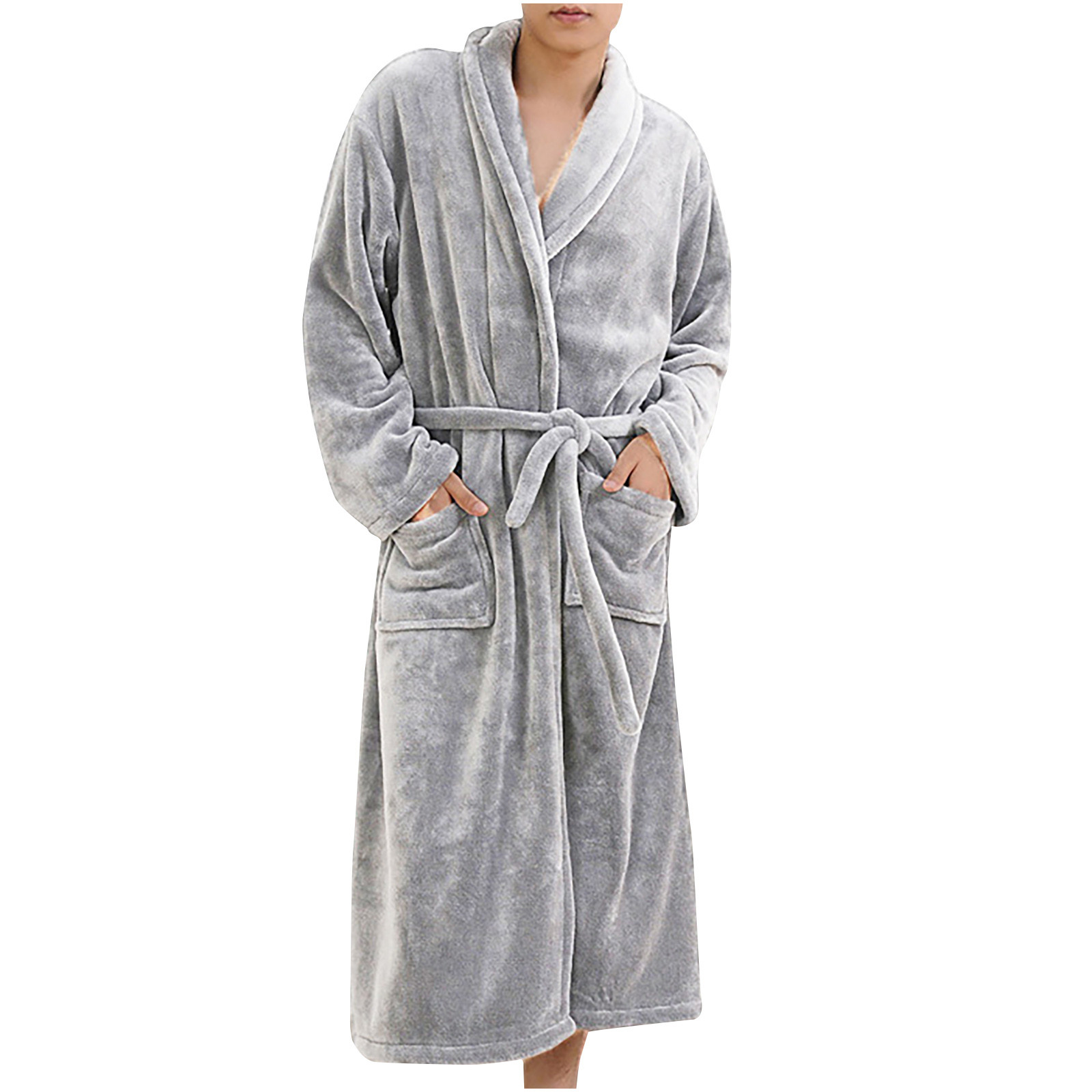 Peignoir Homme Épais En Peluche - Grande Taille - Capuche Et Poches - Idéal Après Le Bain, Sauna Ou Pour La Maison