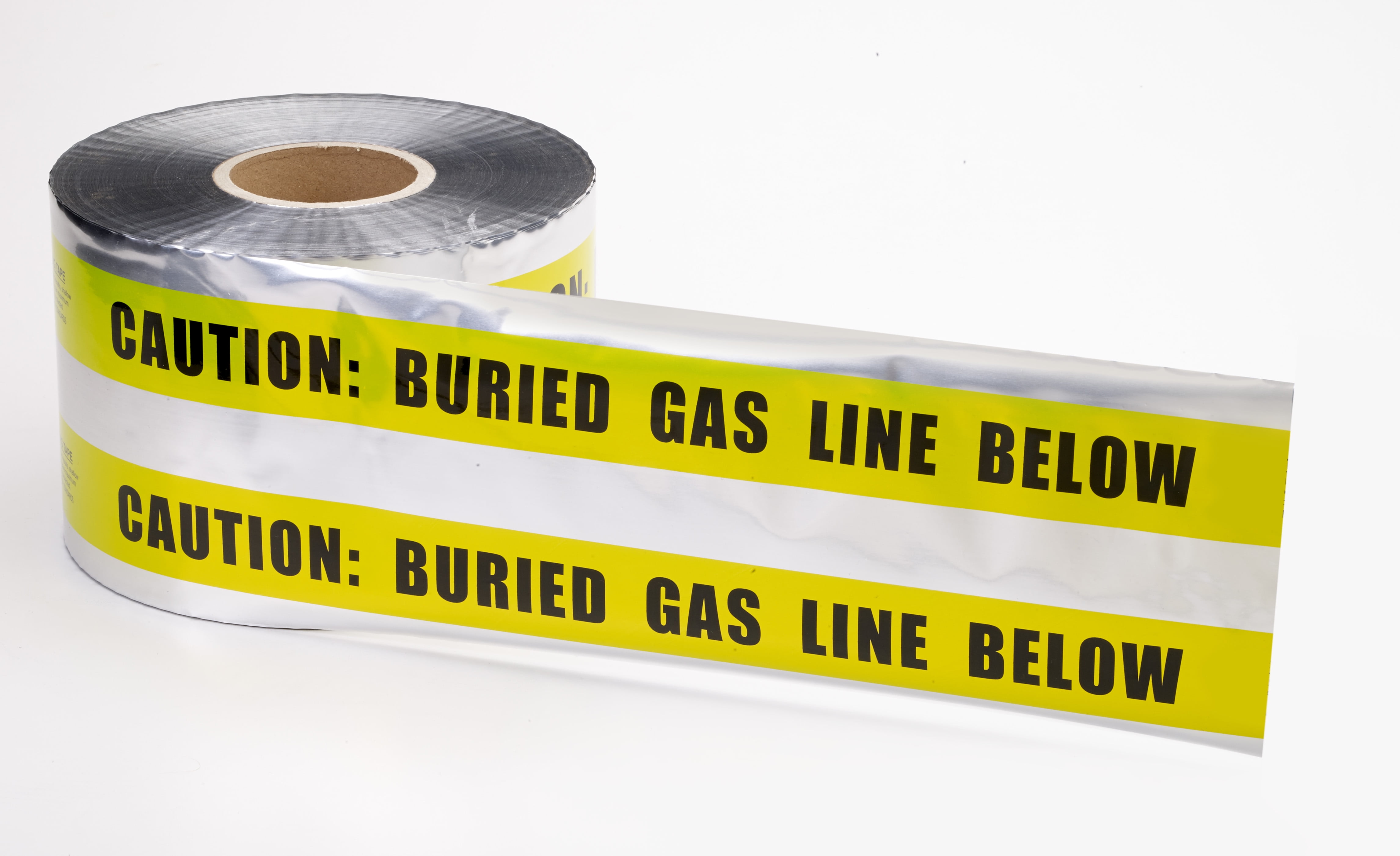Polyethylene Underground Gas Line Detectable Marking Tape, 1000' Length