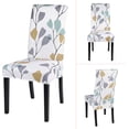 thumbnail image 4 of Dining Room Chair Covers Set of 4, Stretch Printed Kitchen Chair Slipcovers Removable Washable Parsons Chair Covers Protector for Dining Room, Hotel, Ceremony (Leaf Pattern), 4 of 6