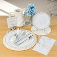 thumbnail image 4 of 700PCS Silver Plastic Dinnerware Set for 100 Guests, Disposable Plates for Party, Include: 200 Plastic Plates, 100 Pre Rolled Napkins with Silver Silverware, 100 Cups for Christmas, Halloween, 4 of 7