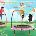 thumbnail image 4 of Gymax 36'' Mini Toddler Trampoline w/ LED Bluetooth Speaker Detachable Handle Kids Gifts Pink, 4 of 9