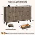 thumbnail image 4 of KeyWhat Fluted Dresser for Bedroom, Modern Wooden 6 Drawer Dresser, Storage Cabinet Chest of Drawers for Living Room, Grey Alder, 4 of 8