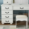 thumbnail image 7 of Fashion Vanity Desk with Mirror and Lights for Makeup, Vanity Mirror with Lights and Table Set with 3 Color Lighting Brightness Adjustable, 6 Drawers, White, 7 of 7