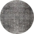 thumbnail image 1 of Ahgly Company Machine Washable Indoor Round Traditional Carbon Gray Area Rugs, 4' Round, 1 of 7