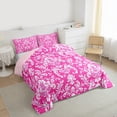 thumbnail image 3 of Manfei Pink Damask Flower Full Size Comforter Sets, Tribal Hippie Mandala Bedding Comforter Set, Teen Adult Female Man Reversible Bedding Sets, Super Cozy Room Decor, 3-Piece, 3 of 8