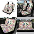 thumbnail image 2 of Yuyamidu Hummingbird Car Seat Covers Full Set of 14 Flower Steering Wheel Cover Seat Belt Pads Garbage Bag Armrest Cover Handbrake Cover Set Rear View Mirror Protector Coasters Fit for SUV Van Truck, 2 of 7