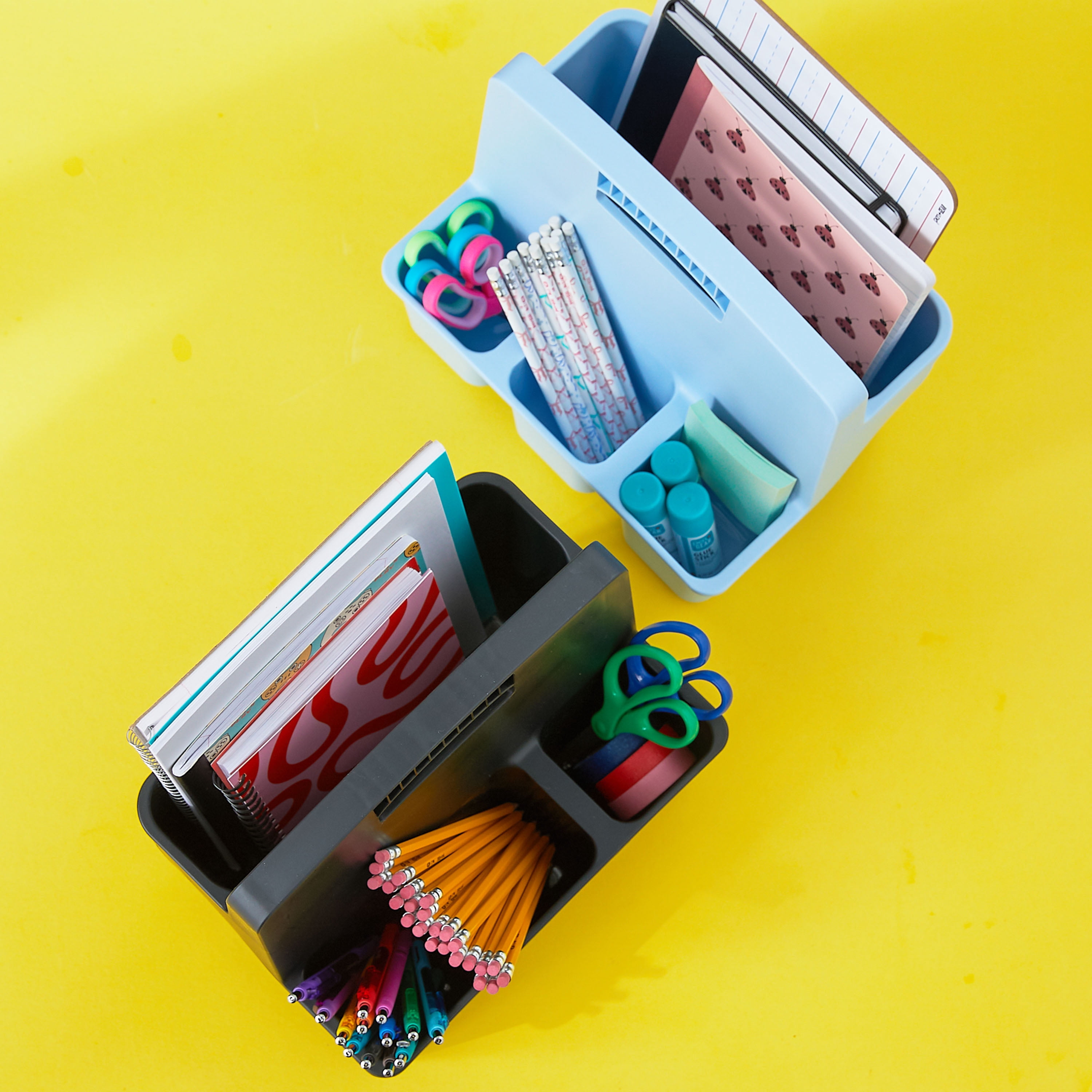 Pen+Gear Large Supply Caddy, 11.81" x 8.43" x 11.04", Sky Blue