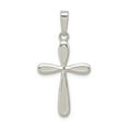 thumbnail image 1 of 925 Sterling Silver Polished Textured Matte Cross Shaped Pendant, 1 of 2