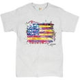 thumbnail image 1 of Tee Hunt Colorful American Flag T-shirt Patriotic 4th of July Independence Men's Tee, Ash Gray, Large, 1 of 5