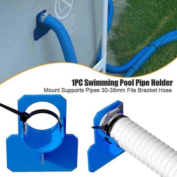 Soporte para tubería de piscina, 1 unidad, compatible con tuberías de 30-38mm, compatible con Intex Bestway sobre el suelo, salida de manguera de 32mm y 38mm con brida para Cable ZefeiWu 8390606900807