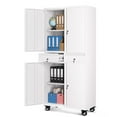 thumbnail image 2 of Amkui Metal Storage Cabinet with 2 Drawers & Wheels, 73" Tall Locking Storage Cabinet with Adjustable Shelves Tools Cabinet for Home Office, School, Garage, 2 of 8