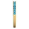 thumbnail image 4 of 0.285 ctw Wedding Band for Women - 18K Yellow Gold Simulated Turquoise Stackable Eternity Ring, 4 of 6