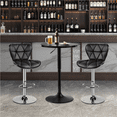 thumbnail image 2 of Alden Design Adjustable Pub Round Table 27.5”- 36” Height with MDF Tabletop for Home Bar, Full Black, 2 of 7