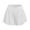 thumbnail image 3 of Kinrui Athletic Shorts for Women Flowy Butterfly Running Shorts Crossover Tennis Gym Workout Skort with Pocket White S, 3 of 3