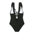 thumbnail image 6 of Liacowi Women One-Piece Swimsuit Ruffle V-neck Sleeveless Swimwear Summer Tie Up Bathing Suit Beachwear, 6 of 9