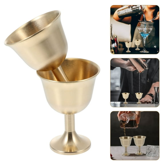WHAMVOX  2 Pcs Heavy Duty Wine Glasses Fancy Cocktail Rum Cup Classic Mug