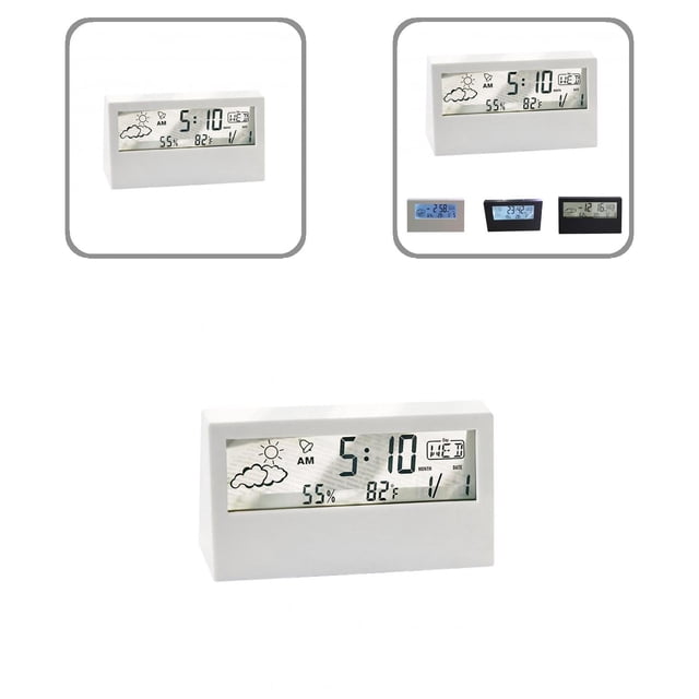 Réveil Numérique à Écran Miroir Multifonction Léger Électronique LCD Affichage de l'Heure Réveil pour Chambre
