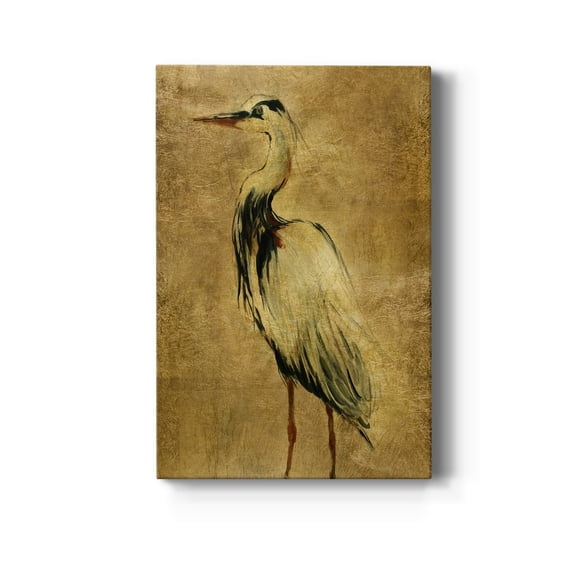 Gold Crane at Dusk II Premium Gallery Wrapped Canvas - Ready to Hang - 12 x 18