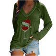 thumbnail image 1 of Blusa de manga larga con cuello en V informal para mujer a la moda, Tops de otoño Fridja bvmnju4041, 1 of 5