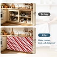 thumbnail image 3 of Red Striped Small Sink Skirt, Bathroom Vanity Cabinet Adhesive Curtain, Modern Geometric Minimalist Lines Utility Under Sink Cover Decorative Kitchen Cabinet Curtains 10"x11", 3 of 8
