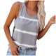 thumbnail image 2 of Fiudx Ofertas Del Día Tops Casuales Sin Mangas de Verano con Estampado de Rayas y Cuello Redondo para Mujer, 2 of 7
