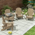 thumbnail image 6 of Westin Outdoor Patio Folding Adirondack Chair HDPE Plastic, Weathered Wood, 6 of 10