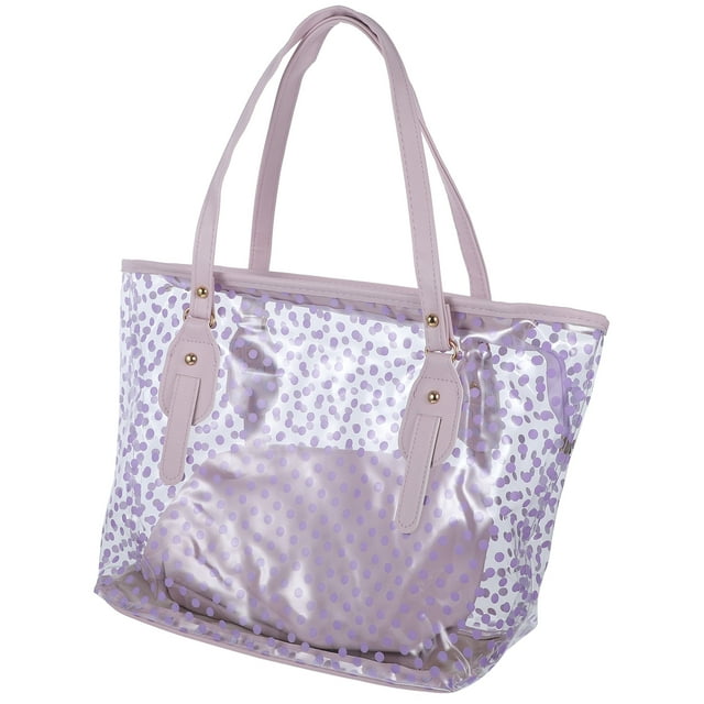 Shisuyan Sac Fourre-Tout à Coutures Raffinées Violet en Cuir Pu 1Pcs 17.32X11.02X5.12 Po