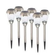 Smart Solar 3426WRM6-HP Charleston Solar LED Garden Path Lights, Pewter (6 Pack)