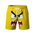 thumbnail image 4 of BRGZLK Mens Beach Shorts Funny Print Casual Expression Face Print Elastic Waist Drawstring Swim Shorts Vacation with Pockets, 4 of 5