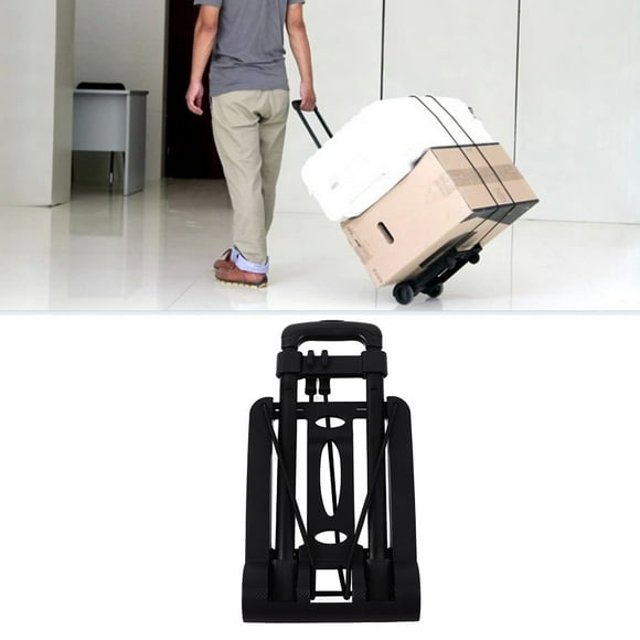 Foldable Platform Cart, Luggage Hand Cart Retractable Tie Rod Large Capacity Multifunctional for Travel