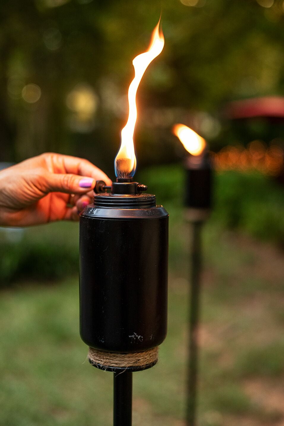 TIKI Brand Adjustable Flame 65" TIKI Torch Resin Black - 111911868