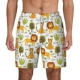thumbnail image 3 of Uemuo Tiger Lion Pattern Mens Swim Trunks Quick Dry Board Shorts with Mesh Lining, Stretch Beach Shorts Quick Dry No-Chafing Board Shorts-Small, 3 of 9