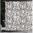 thumbnail image 4 of Ambesonne Abstract Shower Curtain, Grunge Letters Pattern, 69"Wx70"L, Charcoal Grey White, 4 of 5