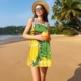thumbnail image 3 of Cauagu T-Rex Football pour Femmes Robes d'Été, Robes Sans Manches Décontractées de Vacances Robe Col Rond avec 2 Poches, 3 of 7