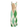 thumbnail image 4 of Summer Dresses, Linen Retro Floral Square Neck Sleeveless Bodycon Maxi Tank Dress Casual Beach Cocktail Party Wedding Guest Sundress Valentine Casual Dresses Casual Dresses (XXL, Army Green) ZMTing, 4 of 5
