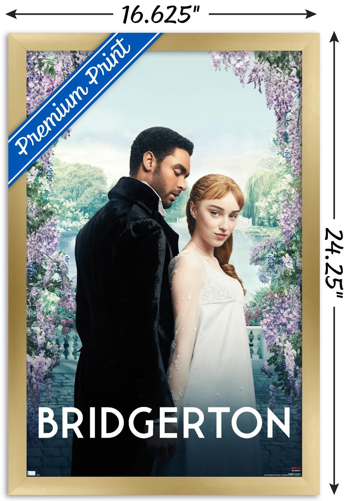Netflix Bridgerton - Daphne and Simon Wall Poster, 14.725" x 22.375", Framed