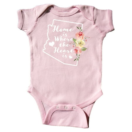 

Inktastic Arizona Home is Where the Heart is with Watercolor Floral Gift Baby Boy or Baby Girl Bodysuit