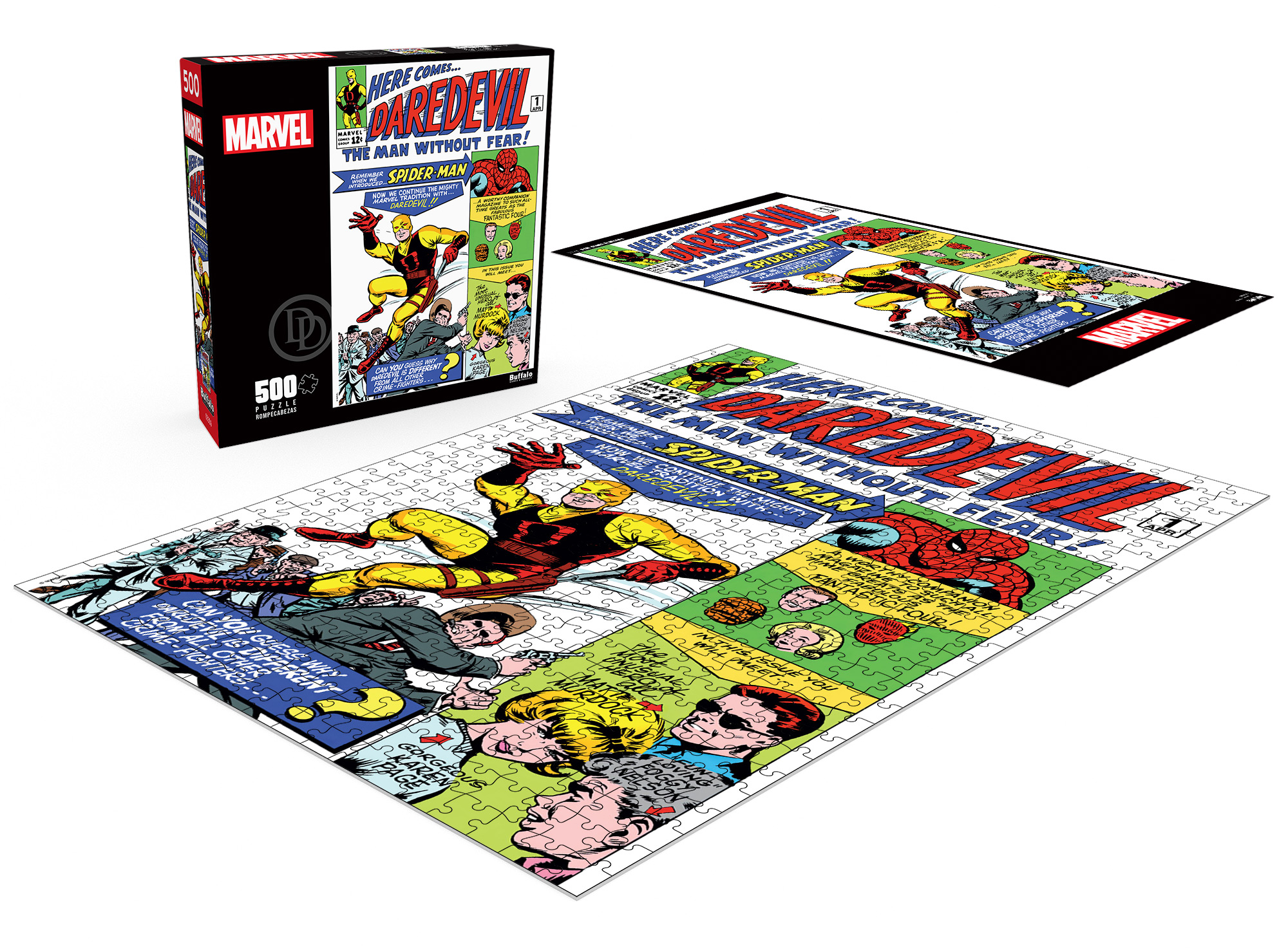 Buffalo Games Marvel - Here Comes Daredevil 500-Piece Interlocking Jigsaw Puzzle for Adults Ages 14-99 Years
