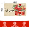 thumbnail image 3 of Valentines Day Door Mat,Floral Mason Jar Love Heart Valentines Indoor Outdoor Non-Slip Doormat,Entryway Front Porch Valentine''s Day Welcome Mat for Entrance Decor,30" x 17", 3 of 6