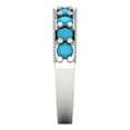 thumbnail image 4 of 0.81 ctw Wedding Band for Women - 18K White Gold Simulated Turquoise Stackable Eternity Ring, 4 of 6
