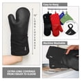 thumbnail image 4 of KLEX 15" Silicone Oven Mitts Pair, 932°F Heat Resistance, Cotton Lining Gloves, Black, 4 of 7