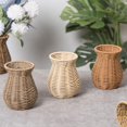 thumbnail image 6 of HIELLFQ Rattan Vase Spring Decor, 5.7" Decorative Wicker Vase for Dry Flower Office Home Decor, Handmade Basket Vase for Living Room Bedroom, 6 of 11