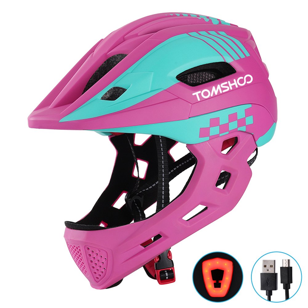 TOMSHOOH Kid Bike Full Face Helmet Children Safety Riding Skateboard