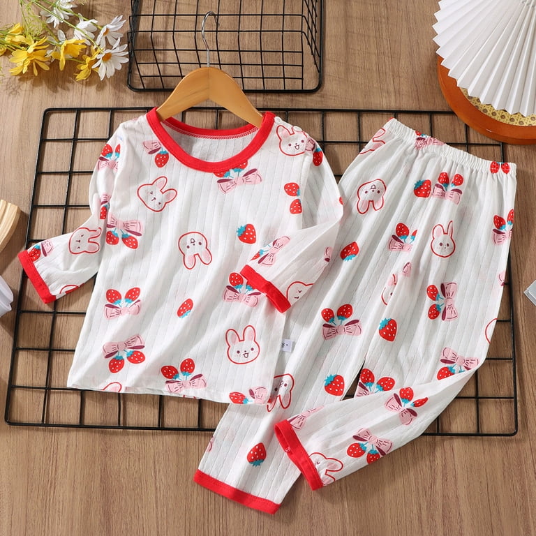 WEAIXIMIUNG Baby Boy Clothes 18 24 Months Summer Cute Summer Pajamas for Boys Girls Long Sleeve Sleepwear Cute Toddler Baby Pajamas Set Red 130 Walmart